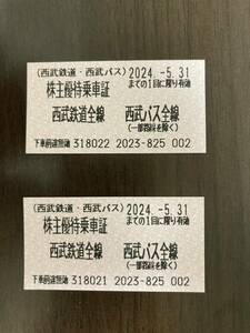 西武鉄道株主優待乗車証　電車・バス　5月31日まで