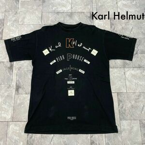 Karl Helmut カールヘルム Tシャツ T-shirt TEE 半袖 ビッグプリントロゴ 日本製 ピンクハウス ブラック サイズL相当 玉SS1802