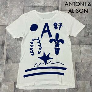 ANTONI&ALISON アントニアンドアリソン Tシャツ T-shirt TEE 半袖 ビッグプリントロゴ USA企画 イギリスブランド サイズL相当 玉SS1867