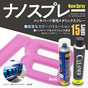 SALE 【ピンク限定価格】メッキスプレー メタリック ナノスプレー カラースプレー ピンク 失敗しても落とせる専用クリーナー付き