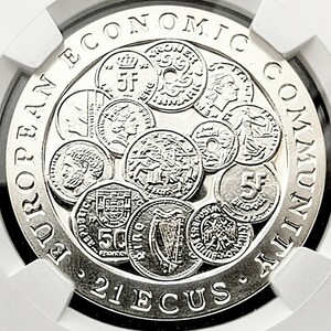 ★1円スタート 世界3枚 銀貨 1993年 イギリス領ジブラルタ EEC 欧州経済共同体 エリザベス 鑑定 NGC PF69UC シルバーコイン金貨銀貨出品中