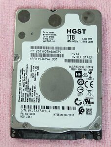 HGST 2.5インチ HDD 1TB 7mm 使用時間 12,567H