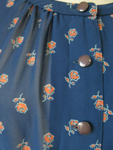 古着♪レトロ・Vintage青バラ柄シフォンワンピ♪70s60s70年代60年代ヴィンテージ昭和レトロ半袖春夏衣装式アンティーク即決ガーリー大きめ_画像5