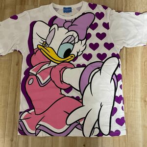 東京ディズニーリゾート プリントTシャツ　【Disney】デイジー　ハート柄Tシャツ　M