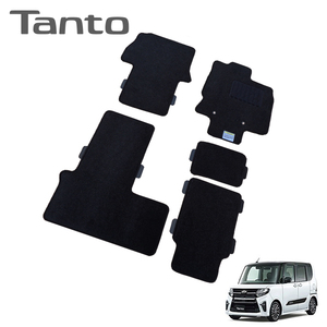 TANTO タント タント カスタム タント ファンクロス LA650S LA660S 運転席ロングスライドシート車専用 黒 フロアマット