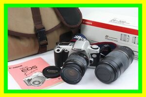 ★1円スタート 売り切り★Canon/キャノン★EOS Kiss★一眼レフ オートフォーカス カメラ＆φ58mm 28-80mm 3.5-5.6・75-300mm 4-5.6 レンズ