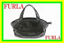 ★1円スタート 売り切り★FURLA/フルラ★本革 パテントレザー/エナメル★ブラック/黒★レディース ハンドバッグ★51676★ABランク★_画像1