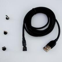 USB充電ケーブル 2m 540度マグネット脱着式 端子3種類 ブラック (2)_画像6