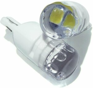T10 ポジションランプ led バルブ ウェッジ球 ナンバー灯 ライセンスランプ 1.5W ナット型 魚眼レンズ 2個セット ホワイト 汎用 外装