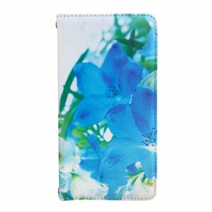 iPhone12ProMax 花 ブルー スマホカバー 手帳型 スマホカバー ハードケース 携帯 iPhone ケース アイフォン ケータイ 水彩 花柄