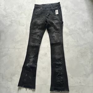 【VALABASAS】ZERO STACKED デニム フレア デニム スキニー ジーンズ denim jeans バラバサス スタックデニム ブーツカット ダメージ加工