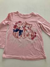 ネコの可愛い長袖Tシャツ カットソー サイズ130 ピンク_画像1