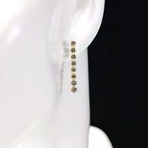 【新品・未使用】1円～最落無 天然ダイヤモンド 計1.80ct,ミニ鑑別付,K18YG 耳元で揺れながら煌めく 8連 ダイヤモンド スイング ピアス_画像7