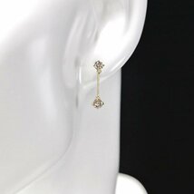 【新品・未使用】1円～最落無 天然ダイヤモンド 計0.84ct,ミニ鑑別付,K18YG スイングしながら綺麗に輝く ダイヤモンド スイングピアス_画像7