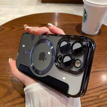 iPhone 15Plus ブラック 手帳型 レザー素材 カード収納 レンズ保護 MagSafe対応 ワイヤレス充電 iPhone 15 Pro max ケース カバー 4色_画像1