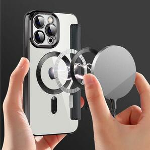 iPhone 15Plus ブラック 手帳型 レザー素材 カード収納 レンズ保護 MagSafe対応 ワイヤレス充電 iPhone 15 Pro max ケース カバー 4色の画像9