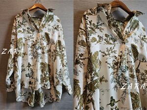 ザラ ZARA 大人素敵♪トワルジュイ柄♪シャツ ブラウス