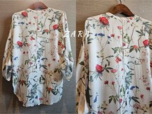 ザラ ZARA 素敵なボタニカルフラワー♪花柄♪シャツ ブラウス サイズ 送料185円_画像4