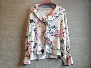 ザラ ZARA 素敵花柄♪ラッフルフリル シャツ ブラウス