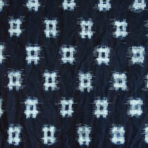 古布 藍染 井桁絣 木綿 リメイク素材 ジャパンヴィンテージ ファブリック テキスタイル 昭和 kasuri fabric japan vintage indigo cotton_画像3