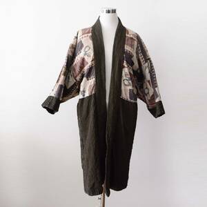 羽織 着物 藍染 裏勝り 木綿 縞模様 ジャパンヴィンテージ リメイク素材 Haori Jacket Indigo Kimono Cotton Uramasari Japan Vintage
