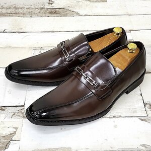  новый товар есть перевод 29.0cm бизнес обувь bit Loafer завихрение мокка широкий 3E EEE Brown чай . скользить скольжение трудно формальный длинный нос 