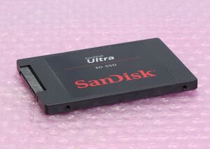 SanDisk Ultra 2.5インチSSD SDSSDH3-500G 500GB SATA 6Gb/s 7mm 使用時間わずか