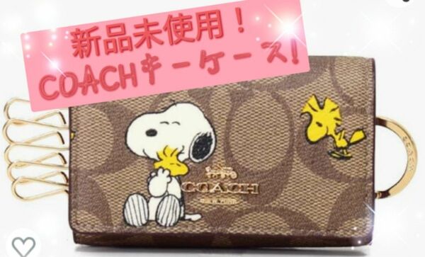 新品未使用コーチ COACH！キーケース スヌーピー コラボ ー5連 リング