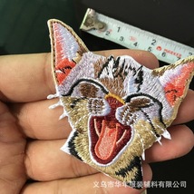 ワッペン　アイロン接着　刺繍　ポケット猫　爆笑猫　衣類　ペット　ねこ　ネコ_画像2