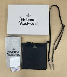 ★R395 / 中古品　『 Vivienne Westwood / ヴィヴィアン・ウエストウッド JOHANNA NEW SQUARE CROSSBODY ブラック ショルダーバッグ 』★