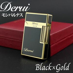 【数量限定】Derui 高級ガスライター　デュポンの音色　ブラック＆ゴールド②