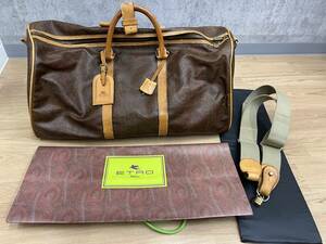 #5369　ETRO エトロ PVC×レザー ペイズリー柄 ハンドバッグ ボストンバッグ ショルダーバッグ　購入時の紙袋と中敷きはおまけ