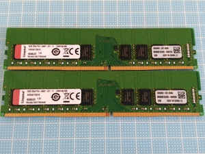 KIngston KVR24E17D8/16 2 pieces set free shipping 16GB 2Rx8 PC4-2400T-EE1-11 ECC have 16GB+16GB total 32GB