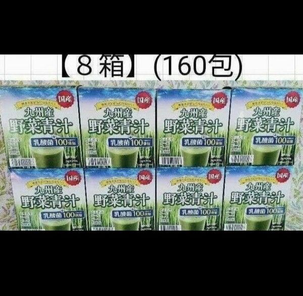 【国産】8箱[160包]九州産野菜青汁/乳酸菌100億個/