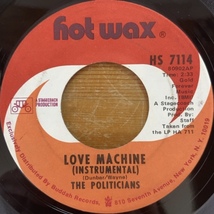 THE POLITICIANS FREE YOUR MIND (INSTRUMENTAL) / LOVE MACHINE (INSTRUMENTAL) 45's 7インチ_画像2