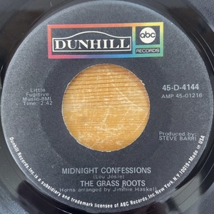 THE GRASS ROOTS MIDNIGHT CONFESSIONS / WHO WILL YOU BE TOMORROW 45's 7インチ