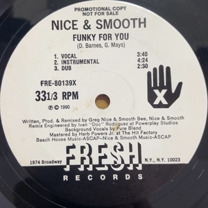NICE & SMOOTH FUNKY FOR YOU (RE) 12インチ シングル