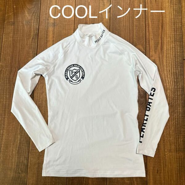 パーリーゲイツ COOL 長袖インナーシャツ　3 ホワイト　送料無料　モックネックシャツ　ポロシャツ