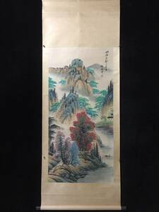 中国画 中国の近代 謝稚柳 山水 四尺中堂手絵画 手描き 紙本 中国書画 時代物 中国美術 置物 賞物 古美術品 GH399