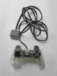 PS24-019 ソニー sony プレイステーション PS 1 デュアルショック HORI ホリ コントローラー クリア レトロ ゲーム 動作確認済 使用感あり