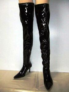 777* enamel thigh high black color,. till :25cm: search cosplay 