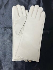  white color * sheep leather 30cm long glove * original leather white color 30cm size S