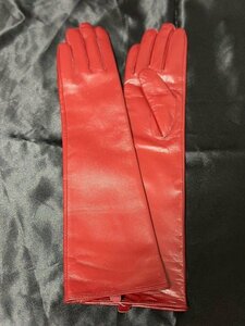  new color bordeaux color * sheep leather 40cm long glove * original leather bordeaux 40cm size L