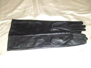  free shipping * sheep leather 30cm long glove * original leather black 30cm size XL