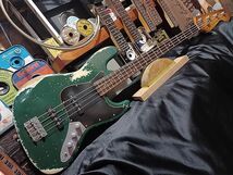 Vintage Reproduction Relic Custom Vintage Britishi Green Jazz Bass レリック ＆ エイジド VintageCapacitor VintageWier_画像1