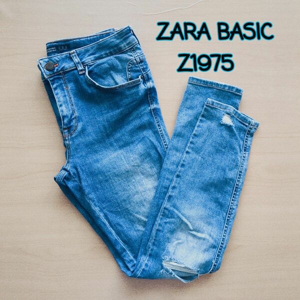 ZARA BASIC Z1975DENIM ダメージ加工 ストレッチ ジーンズ　EUR42 USA10 MEX32