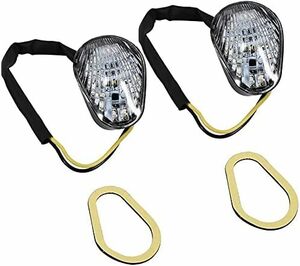 2個/セット フロント14LED ウィンカー バイク 用 貼り付け 12V クリアレンズ オレンジライト ヤマハ YZF R1 R