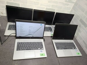 【ジャンク品】管1A100 hp EliteBook 830 G5 CPU core i5-8250U SSD無し、メモリー8GB、バッテリー有り　液晶割れ有り　5台セット 