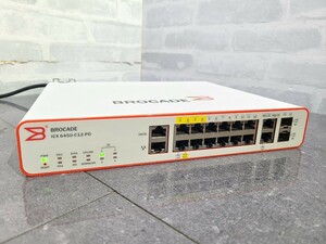 【現状品】管1B35 BROCADE ICX 6450-C12-PD イーサネットスイッチ　通電OK 