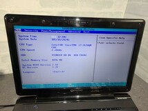 【現状品】管1B129 TOSHIBA dynabook Qosmio T751/T8EB PT751T8EBFB core i7-2670QM Bios起動OK HDD無し、メモリー4GB、バッテリー有り _画像2